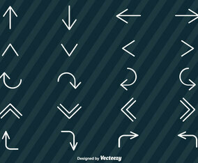 Vector Set Of Line Style Arrows Icons