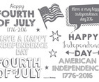 Cute Sketchy Fouth of July Typographic Labels