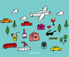 Hand Drawn Travel Vector Elements.