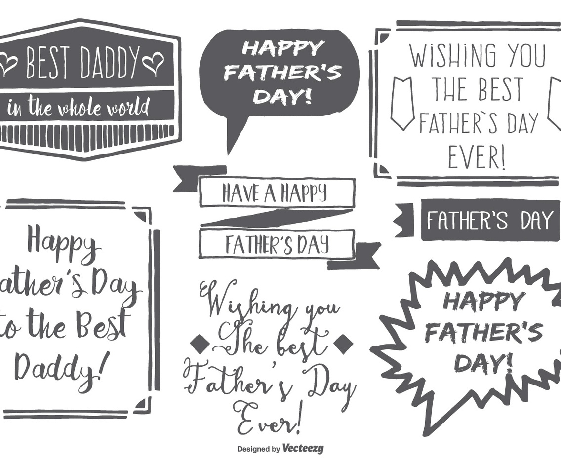 Cute Messy Hand Drawn Style Father Day Labels