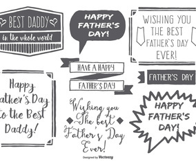 Cute Messy Hand Drawn Style Father Day Labels
