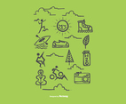 Hand Drawn Outdoor Recreation Icon Vectors