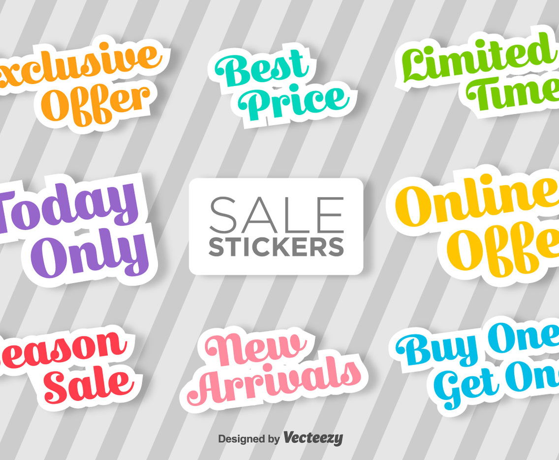 Typographic Sale Vector Stickers