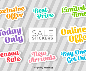 Typographic Sale Vector Stickers