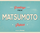 Matsumoto Japan Greeting Illustration