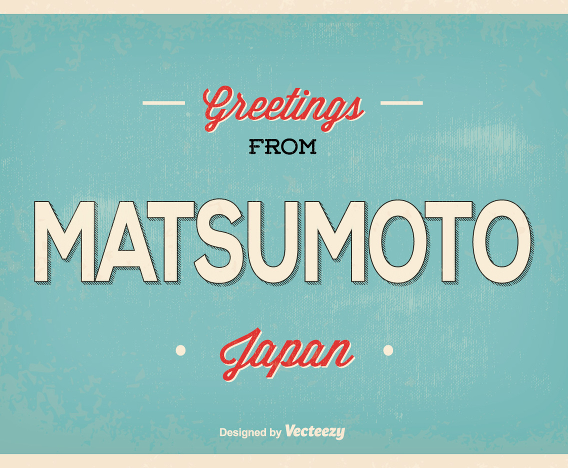 Matsumoto Japan Greeting Illustration