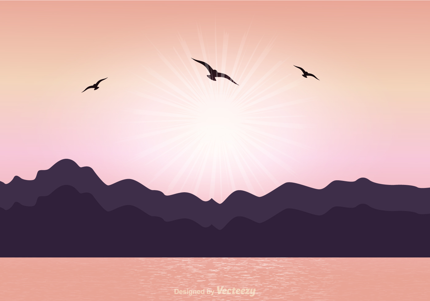 Peaceful Landscape Vector Scene