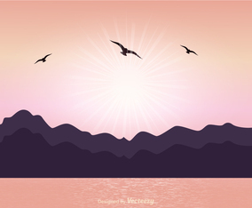 Peaceful Landscape Vector Scene