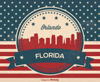 Retro Style Orlando Florida Skyline Illustration