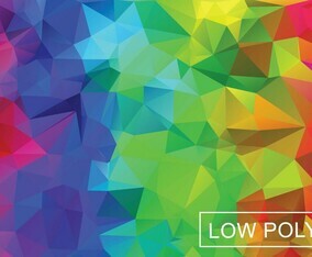 Rainbow Geometric Low Poly Vector Background