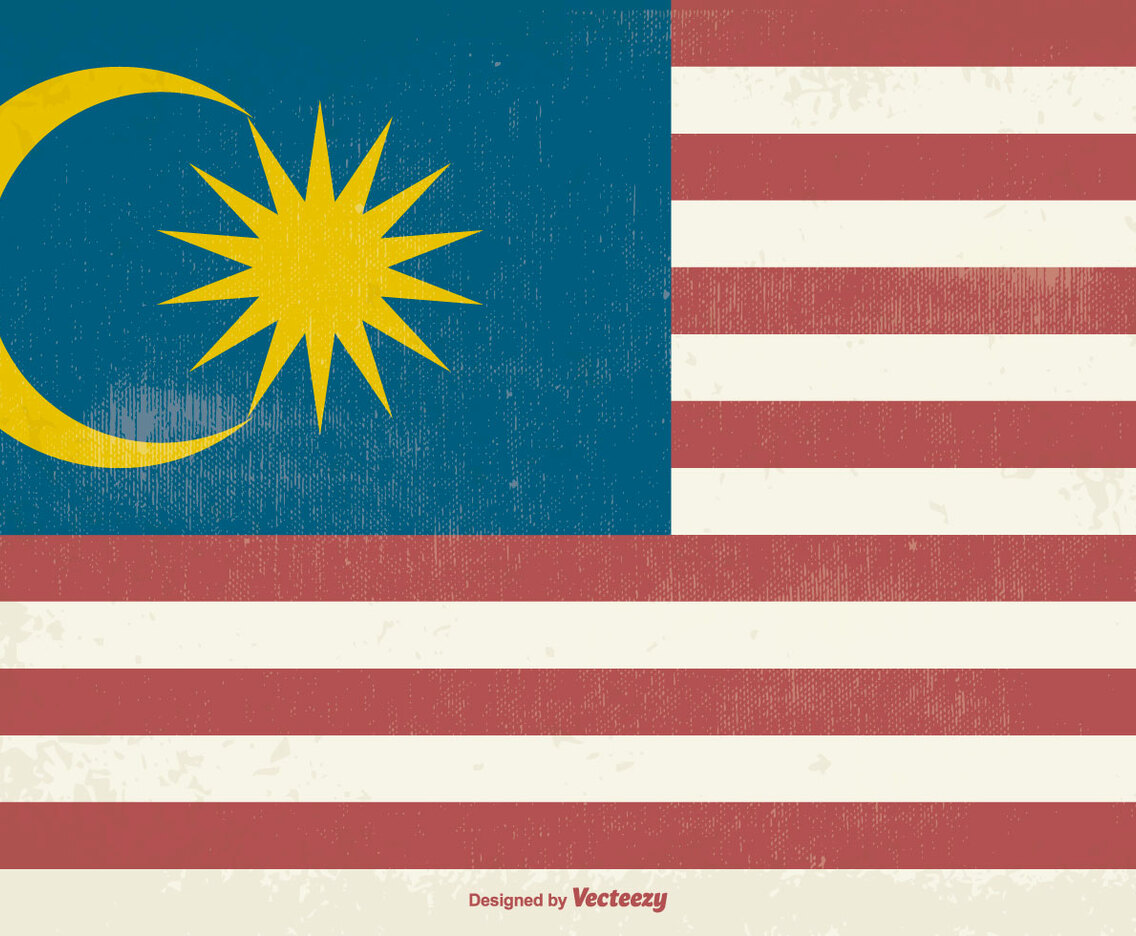 Old Malaysia Grunge Flag