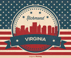 Richmond Virginia Retro Skyline Illustration