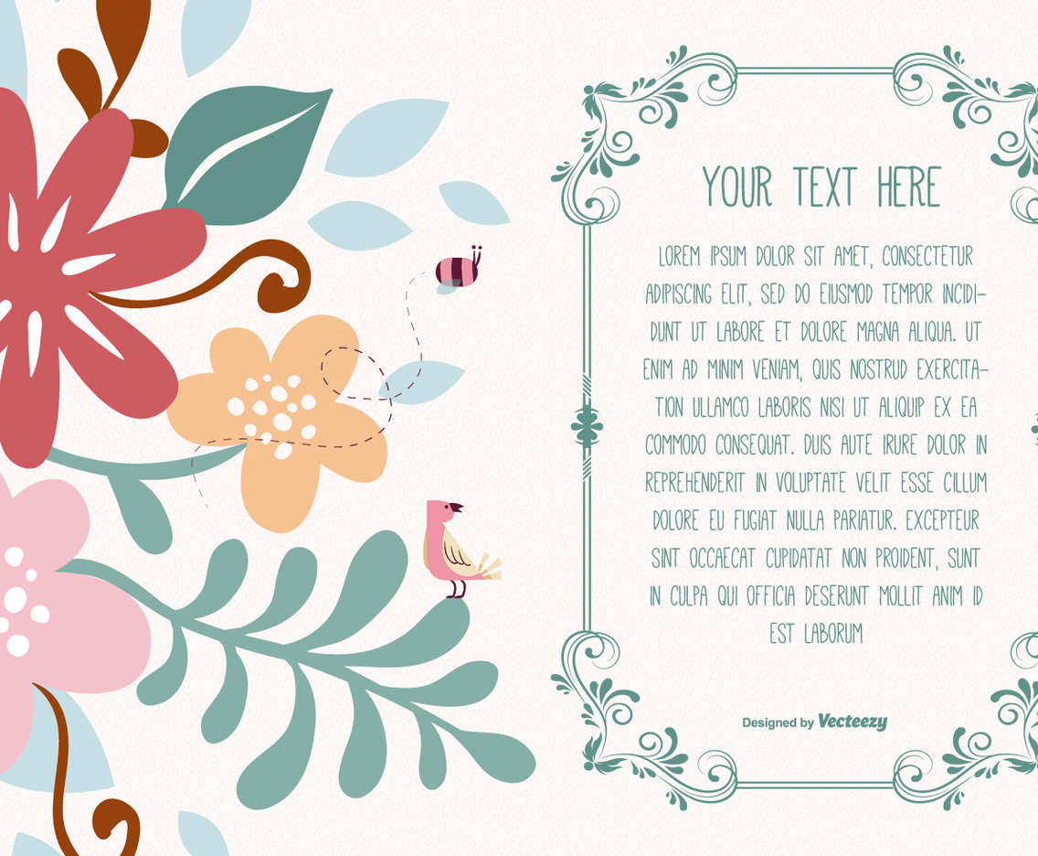 Cute Floral Text Template