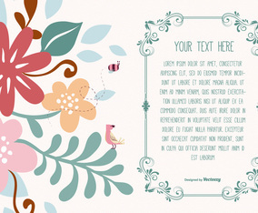 Cute Floral Text Template