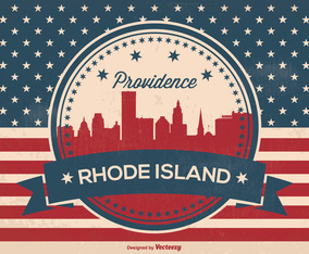 Providence Rhode Island Retro Illustration