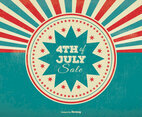 Retro Sunburst Style 4th of July Sale Illustration
