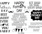 Cute Father's Day Hand Drawn Doodle Set