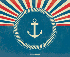 Nautical Style Retro Sunburst Background