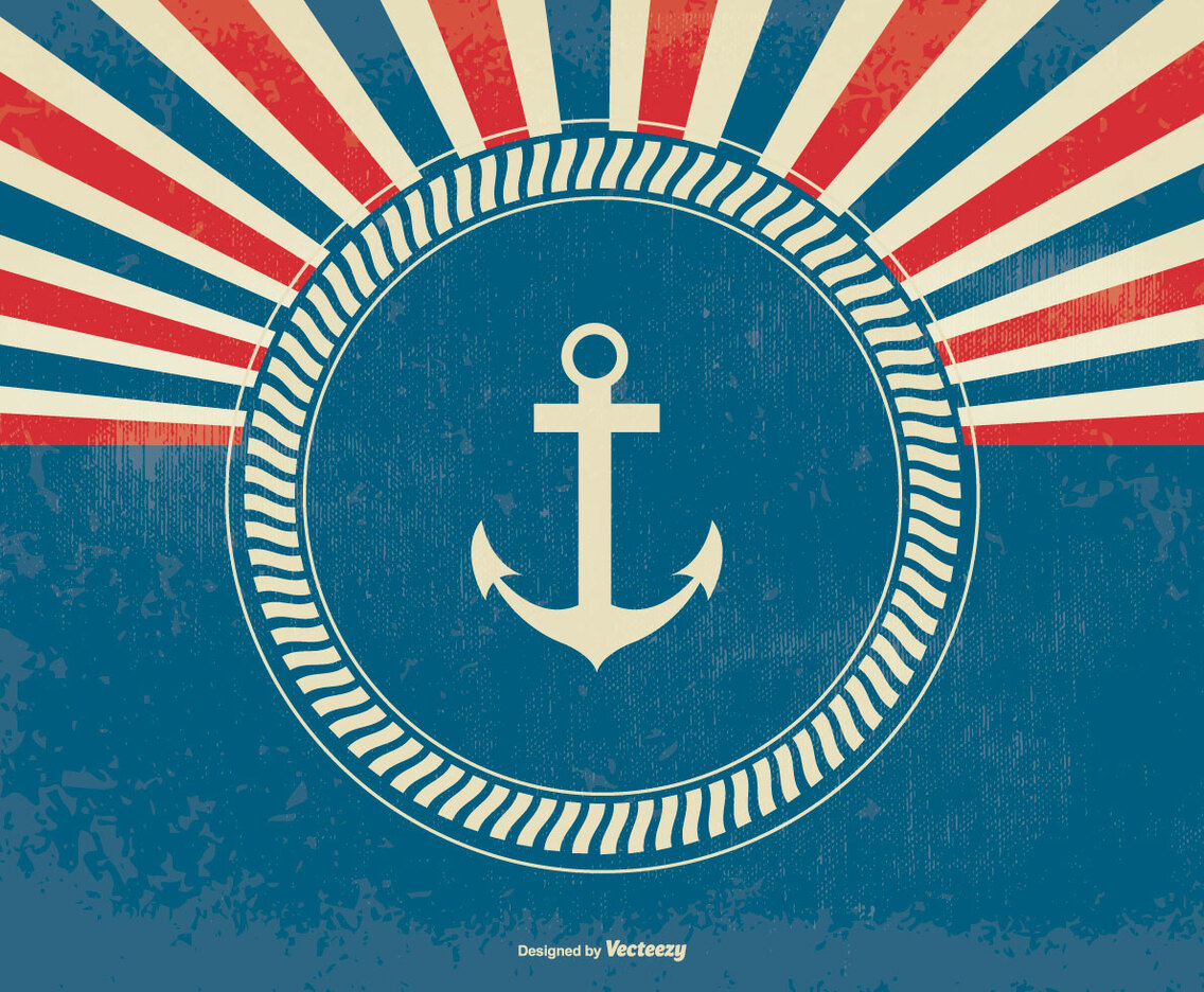 Nautical Style Retro Sunburst Background