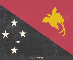 Old Papua, New Guinea Flag Illustration