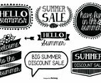 Cute Hand Drawn Style Summer Labels