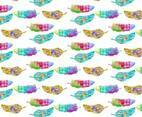 Free Pattern Watercolor Bohemian Feather