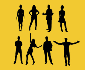 Man and woman Vector Silhouettes