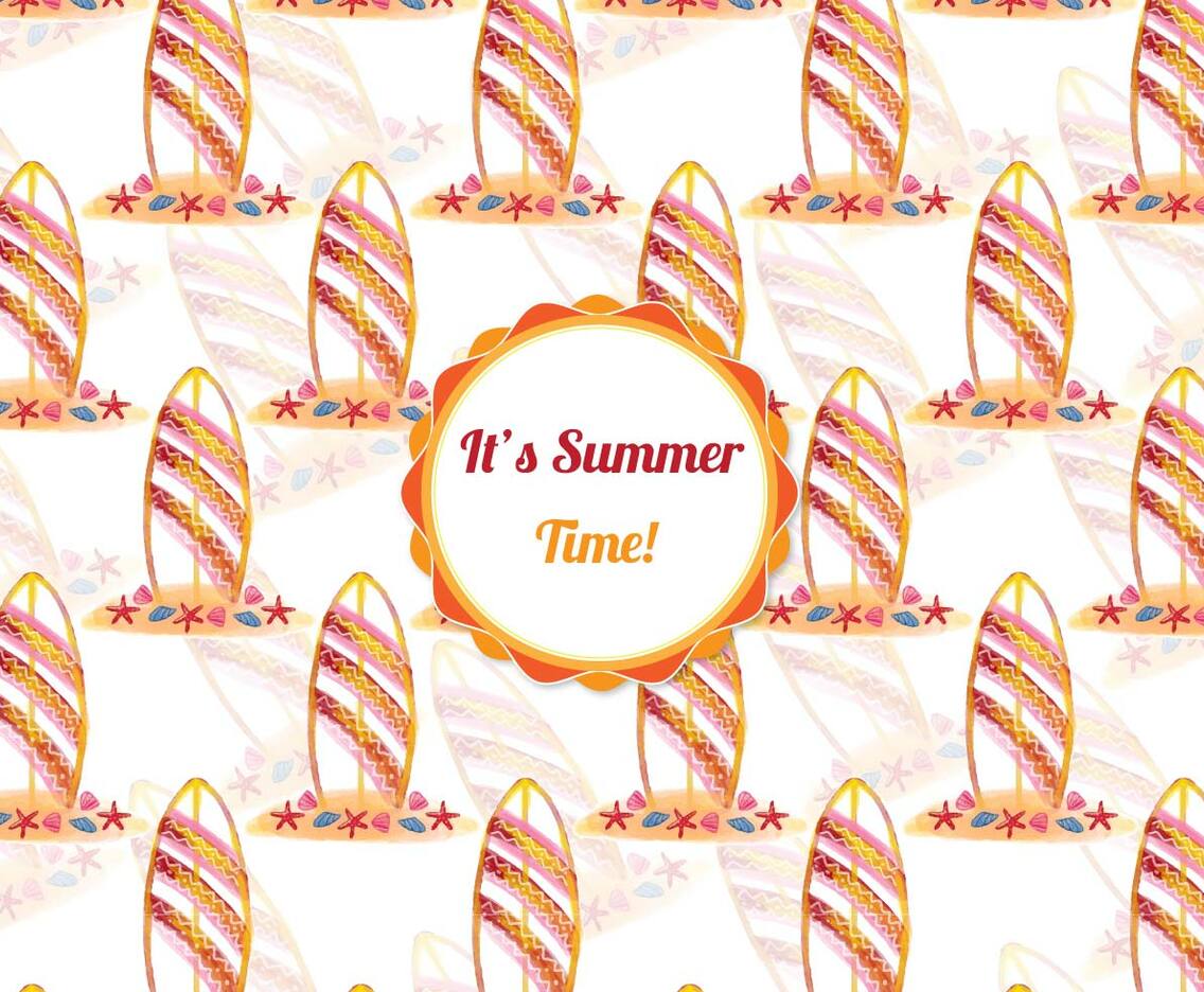 Free Vector Watercolor Surf Pattern