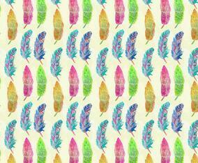 Free Vector Watercolor Bohemian Feather Pattern