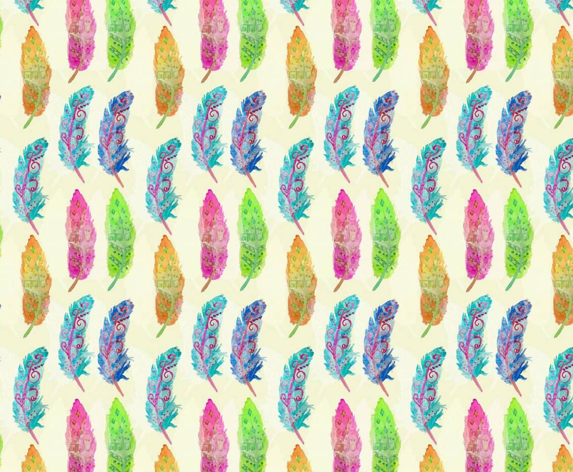 Free Vector Watercolor Bohemian Feather Pattern