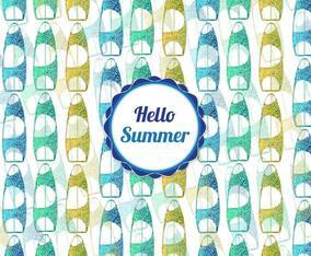 Free Vector Watercolor Surf Pattern