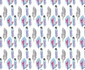 Free Vector Watercolor Bohemian Feather Pattern
