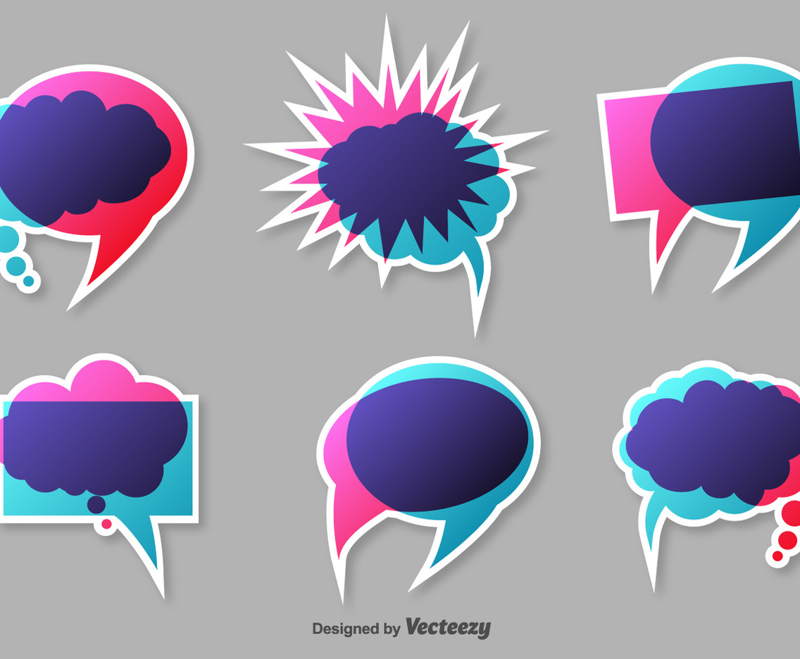 Colourful Speech Vector Bubbles