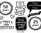 Hand Drawn Anniversary Labels