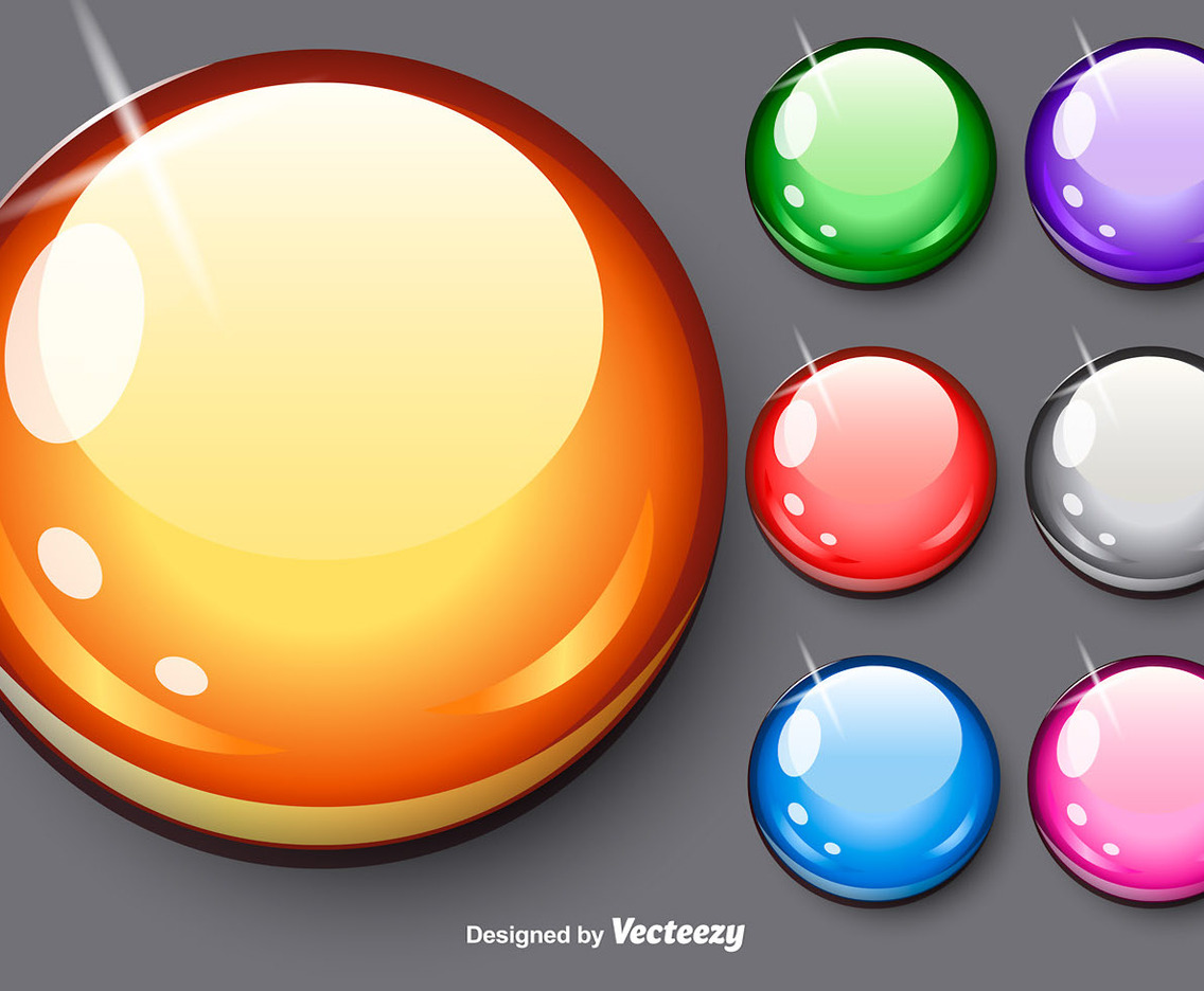 Vector Glossy Spheres Set