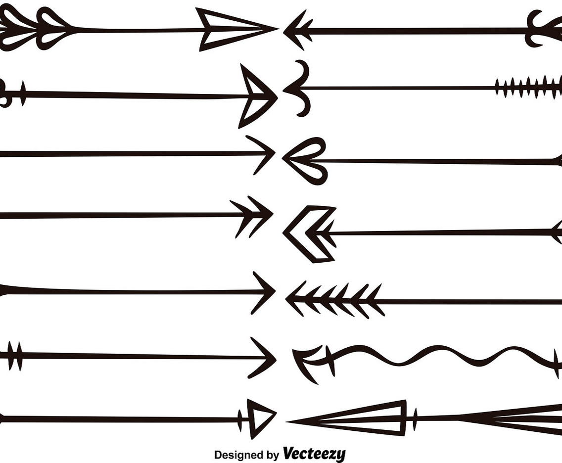 Vector Hand Drawn Arrows Set