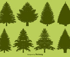 Vector Pine Silhouettes Set