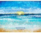 Free Vector Watercolor Sea Landscape