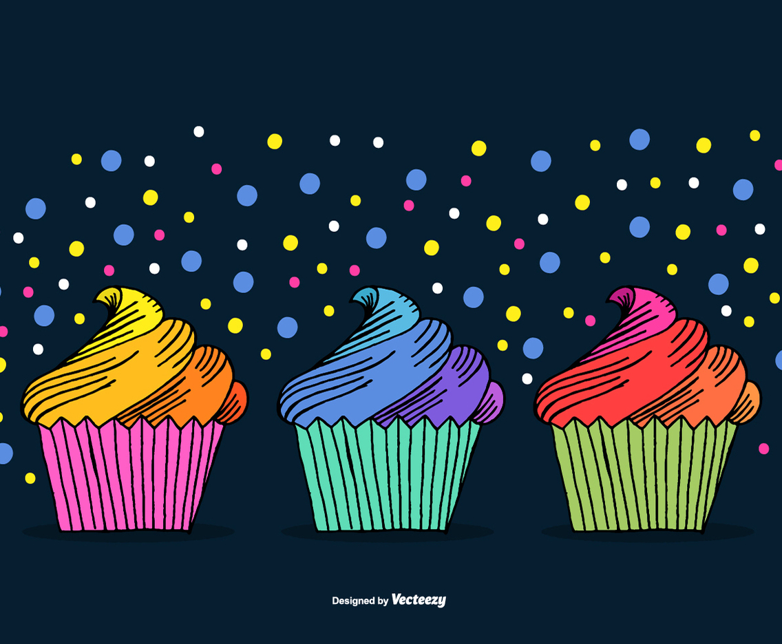 Hand Drawn Cupcake Vectors