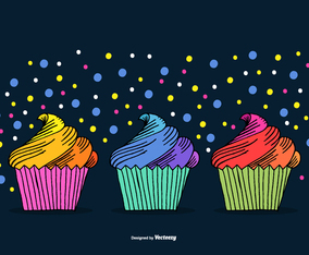 Hand Drawn Cupcake Vectors