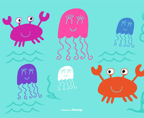 Cute Sea Creature Vectors