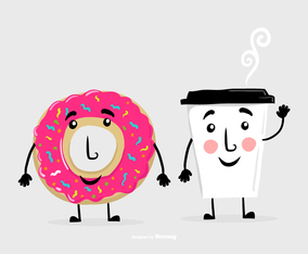 Donut Coffee Friend Vectors