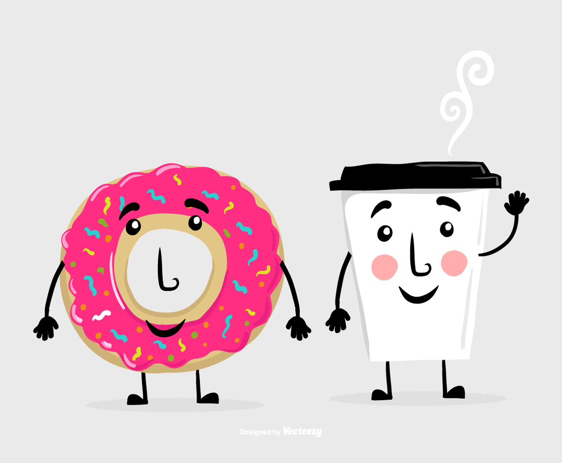 Donut Coffee Friend Vectors