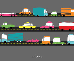 Hand Drawn Traffic Car Vectors