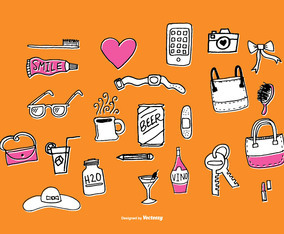 Fun Hand Drawn Accessories Vectors