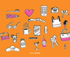 Fun Hand Drawn Accessories Vectors
