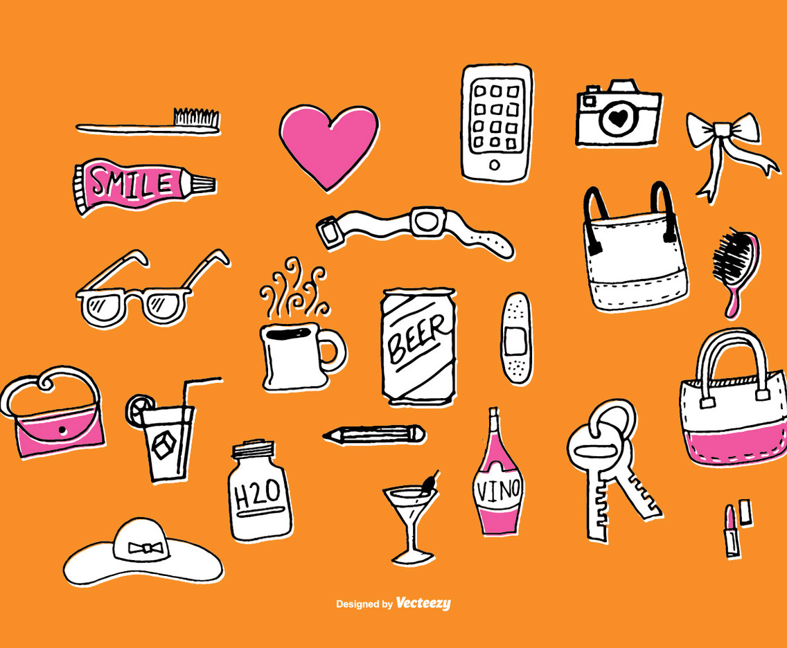 Fun Hand Drawn Accessories Vectors