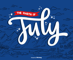 4th of July American Landscape Vector