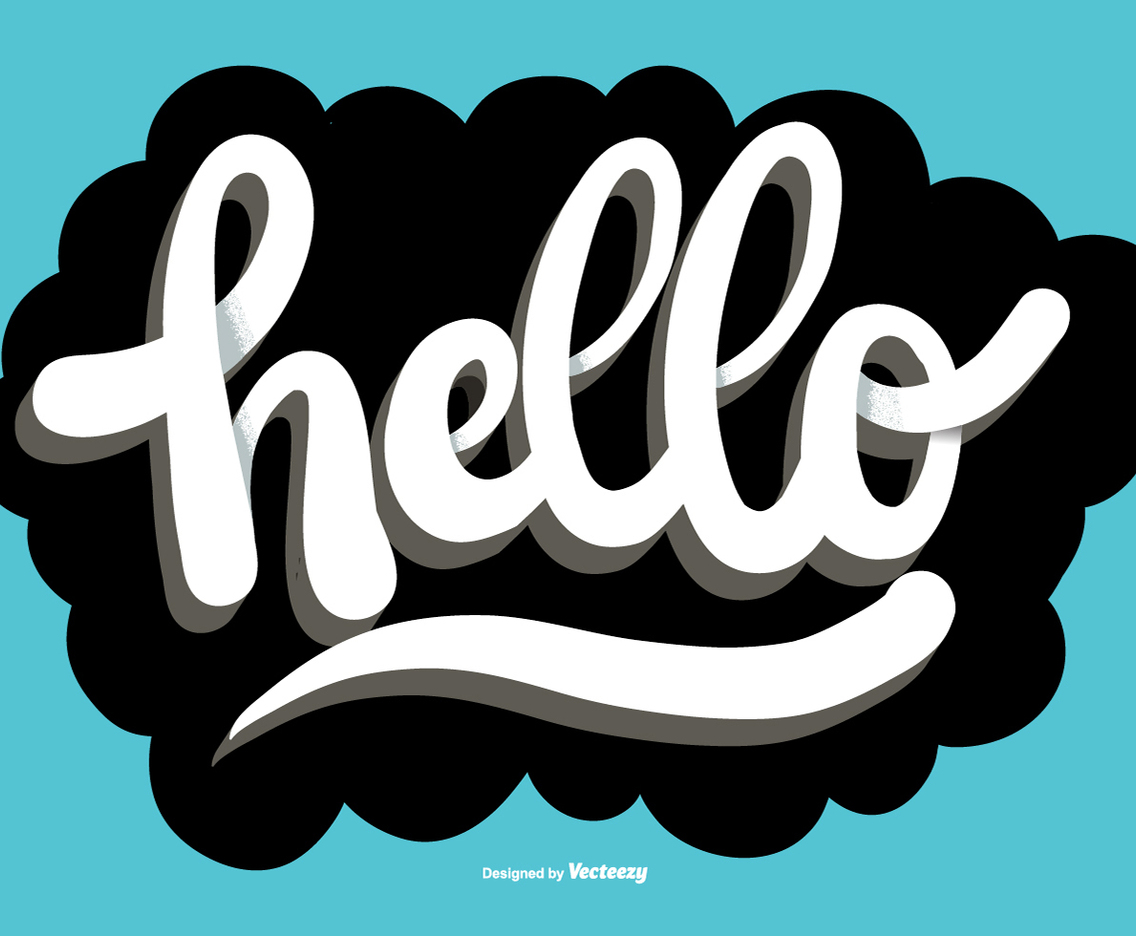 Hello Script Lettering Vector