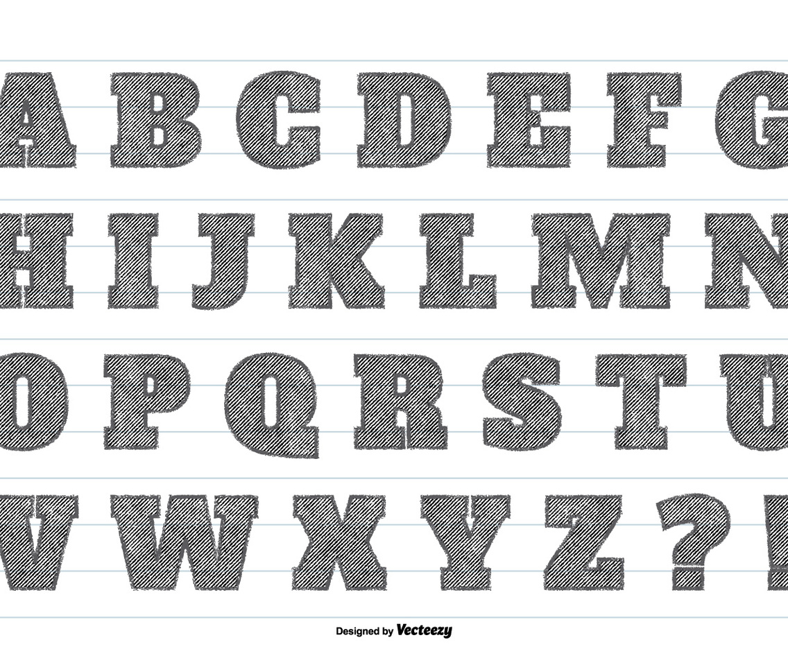 Retro Stripe Alphabet